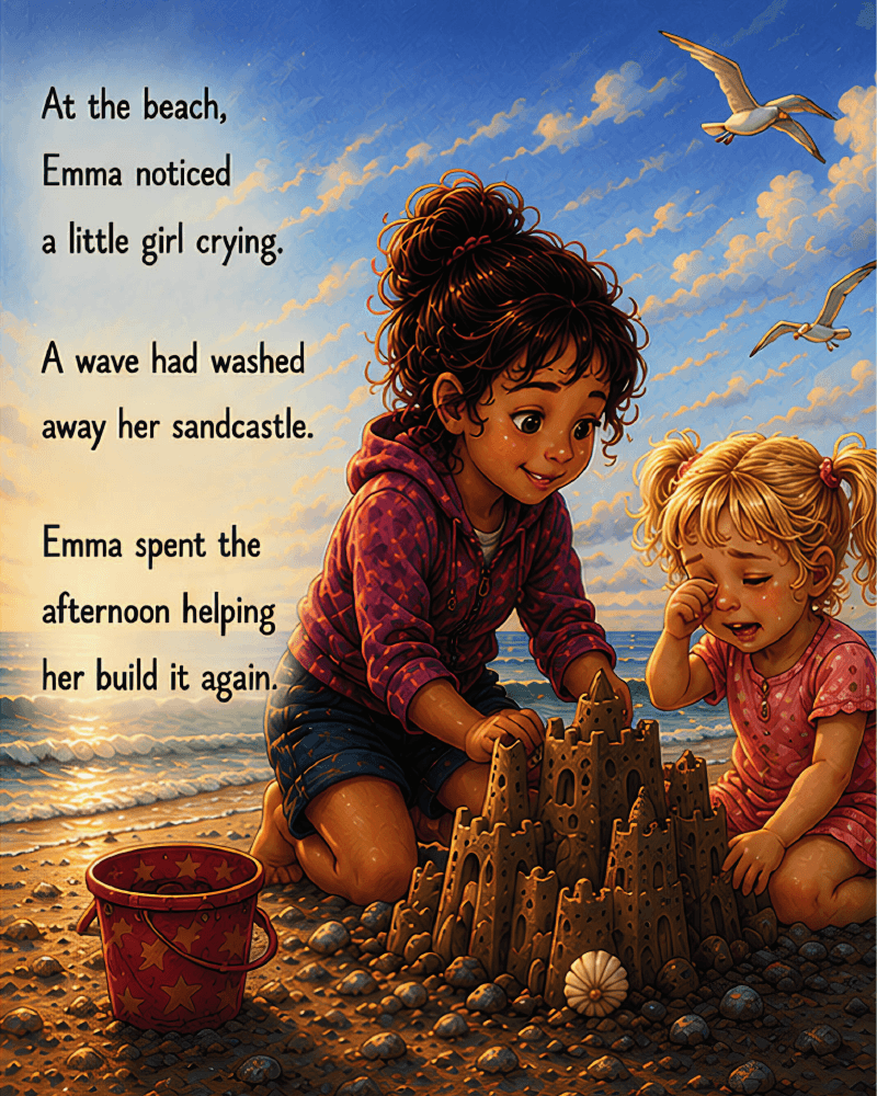 Interior watercolour spread from The Sand Monkey's Secret — page 6 of 6